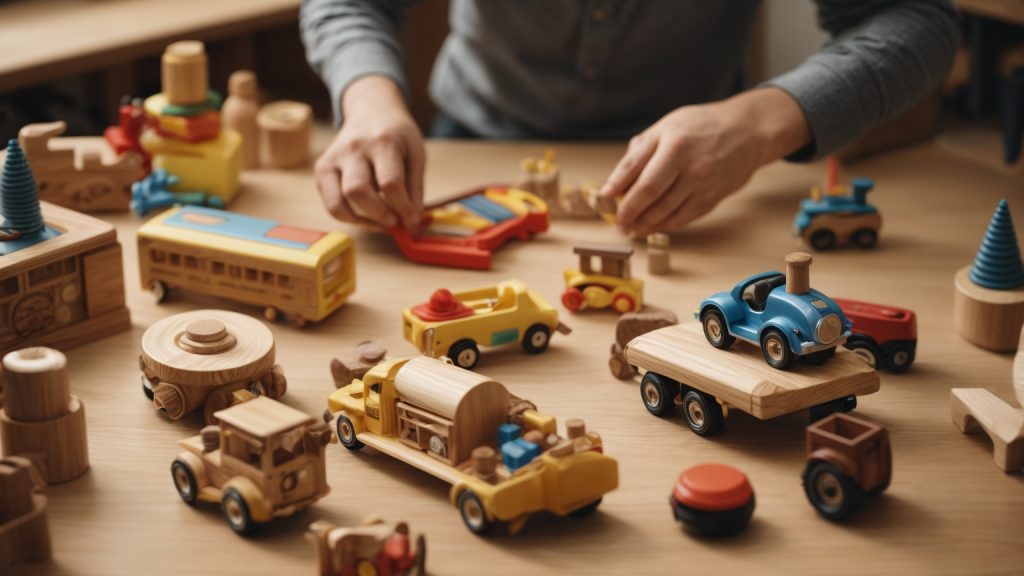 comparing-wooden-and-plastic-toys